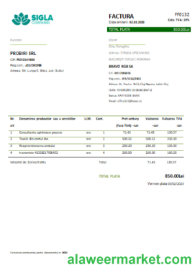 Sigla Companiei utility business bill, SCR